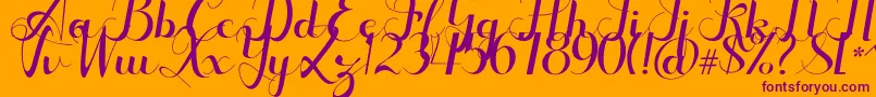 Seulanga-Schriftart – Violette Schriften auf orangefarbenem Hintergrund