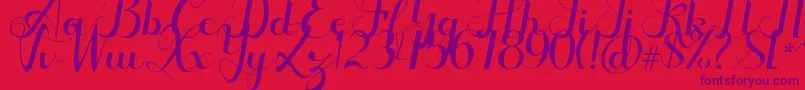 Seulanga-Schriftart – Violette Schriften auf rotem Hintergrund