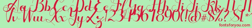 Seulanga Font – Red Fonts on Green Background