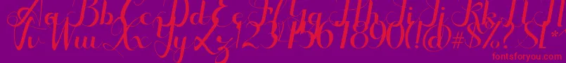 Шрифт Seulanga – красные шрифты на фиолетовом фоне