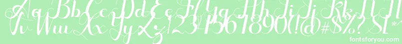 Шрифт Seulanga – белые шрифты на зелёном фоне