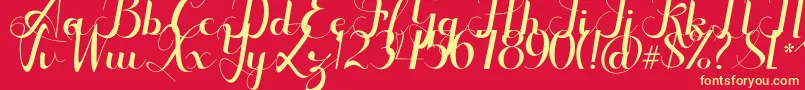 Seulanga Font – Yellow Fonts on Red Background