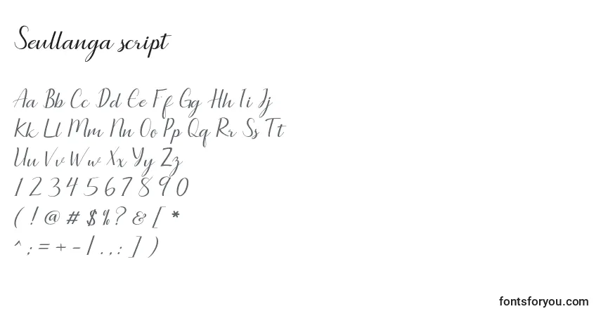 Seullanga script-fontti – aakkoset, numerot, erikoismerkit