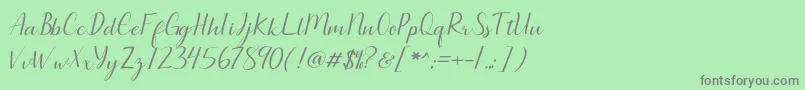 Saiba mais sobre a fonte Seullanga script Fonte Seullanga script – fontes cinzas em um fundo verde