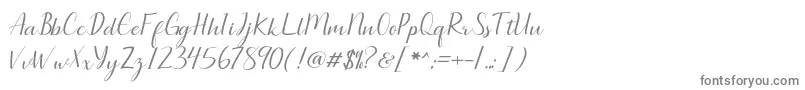 フォントSeullanga script – 白い背景に灰色の文字