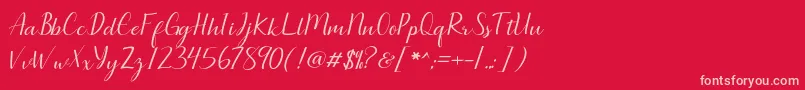Seullanga script Font – Pink Fonts on Red Background