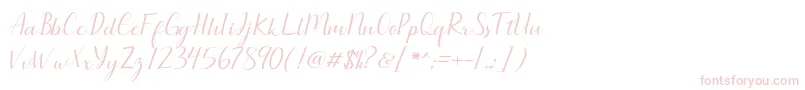 フォントSeullanga script – 白い背景にピンクのフォント