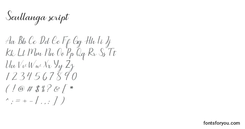 Seullanga script (140056)-fontti – aakkoset, numerot, erikoismerkit
