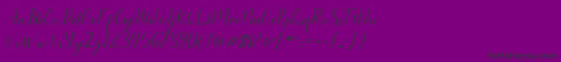 Seullanga script-Schriftart – Schwarze Schriften auf violettem Hintergrund