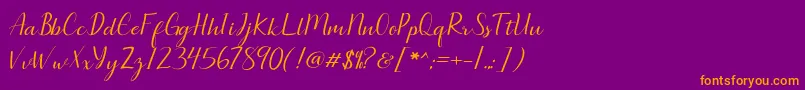 Police Seullanga script – polices orange sur fond violet