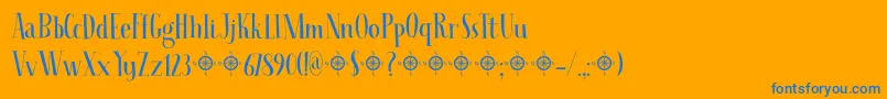 Seven Seas DEMO-Schriftart – Blaue Schriften auf orangefarbenem Hintergrund