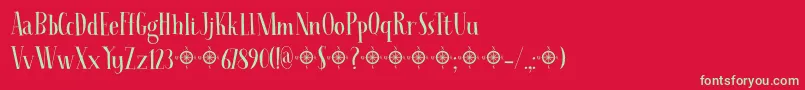 Seven Seas DEMO-Schriftart – Grüne Schriften auf rotem Hintergrund