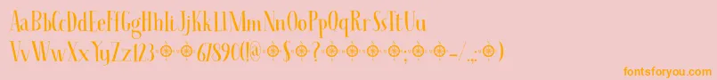 Seven Seas DEMO-Schriftart – Orangefarbene Schriften auf rosa Hintergrund