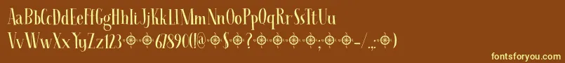 Seven Seas DEMO-Schriftart – Gelbe Schriften auf braunem Hintergrund