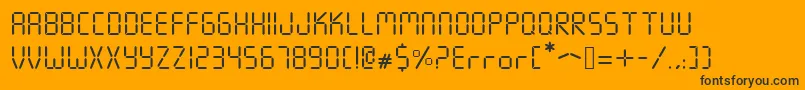 Seven Segment-Schriftart – Schwarze Schriften auf orangefarbenem Hintergrund