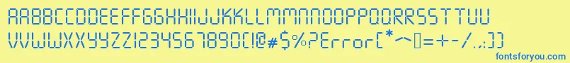 Шрифт Seven Segment – синие шрифты на жёлтом фоне