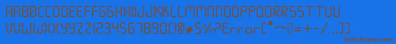 Fonte Seven Segment – fontes marrons em um fundo azul