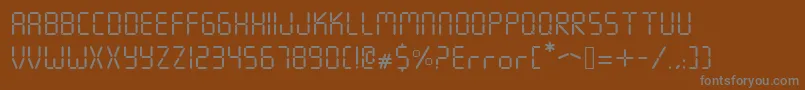 Czcionka Seven Segment – szare czcionki na brązowym tle
