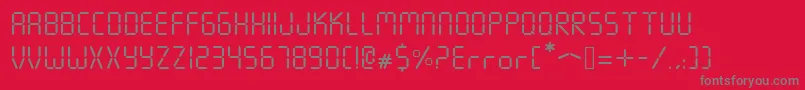 Seven Segment-Schriftart – Graue Schriften auf rotem Hintergrund