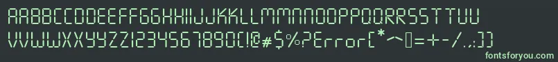 Czcionka Seven Segment – zielone czcionki na czarnym tle