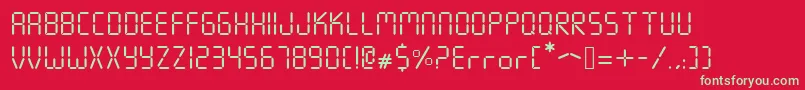 フォントSeven Segment – 赤い背景に緑の文字