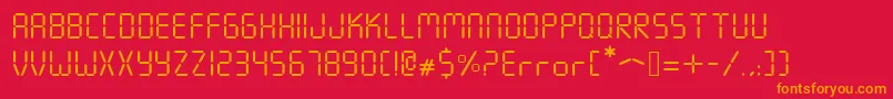 フォントSeven Segment – 赤い背景にオレンジの文字