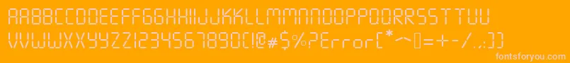 Seven Segment-Schriftart – Rosa Schriften auf orangefarbenem Hintergrund