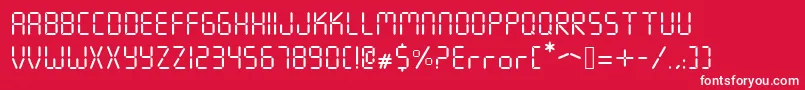Seven Segment Font – White Fonts on Red Background