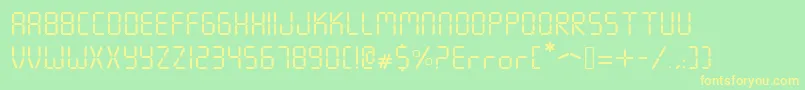 Seven Segment Font – Yellow Fonts on Green Background