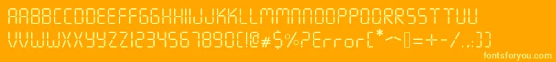 Czcionka Seven Segment – żółte czcionki na pomarańczowym tle