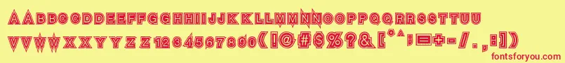 Seven Sisters Font – Red Fonts on Yellow Background