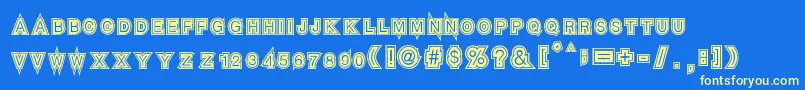 Seven Sisters Font – Yellow Fonts on Blue Background