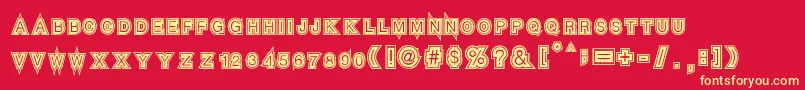 Seven Sisters Font – Yellow Fonts on Red Background