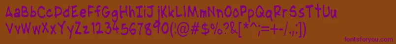 NipcensHandwritingCondensed Font – Purple Fonts on Brown Background