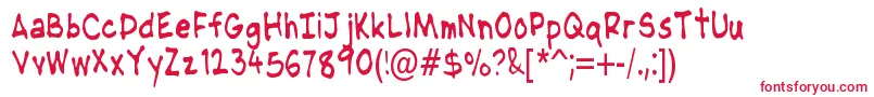 NipcensHandwritingCondensed Font – Red Fonts on White Background