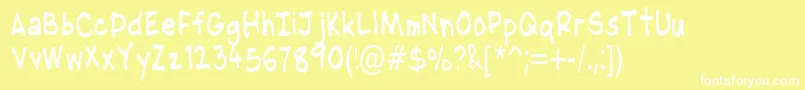 NipcensHandwritingCondensed Font – White Fonts on Yellow Background