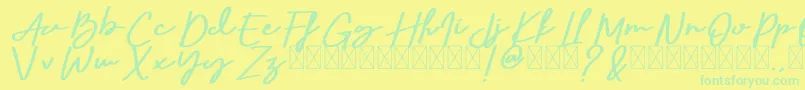 SevenDaySignature Font – Green Fonts on Yellow Background