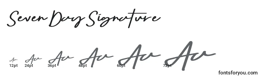 SevenDaySignature Font Sizes