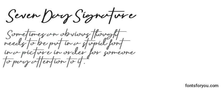 Review of the SevenDaySignature Font