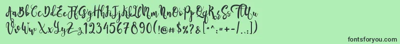 SeventeenDemo Font – Black Fonts on Green Background