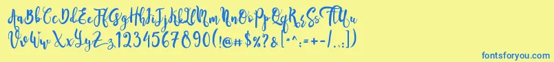 Шрифт SeventeenDemo – синие шрифты на жёлтом фоне