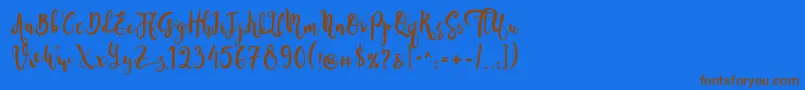 SeventeenDemo Font – Brown Fonts on Blue Background