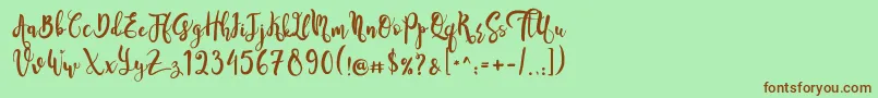 SeventeenDemo Font – Brown Fonts on Green Background
