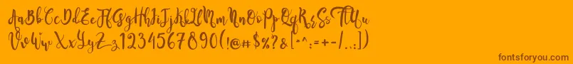 SeventeenDemo-Schriftart – Braune Schriften auf orangefarbenem Hintergrund