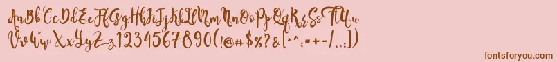 Шрифт SeventeenDemo – коричневые шрифты на розовом фоне