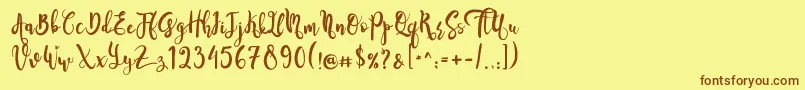 SeventeenDemo-Schriftart – Braune Schriften auf gelbem Hintergrund