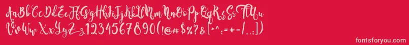 SeventeenDemo-fontti – vaaleanpunaiset fontit punaisella taustalla