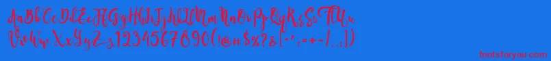 フォントSeventeenDemo – 赤い文字の青い背景