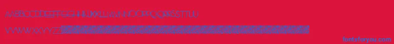 Police SewModern – polices bleues sur fond rouge