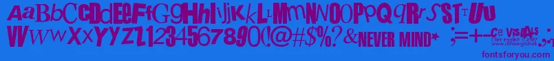 Sex Pistols Font – Purple Fonts on Blue Background